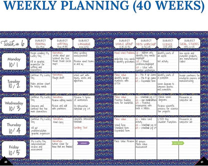 Carson Dellosa Sparkle and Shine Teacher Planner 2025-2026, Undated Holographic 8" x 11" Lesson Plan Book, Stickers, Class Schedule, Weekly Calendar School Supplies, Homeschool, Classroom Must Haves
