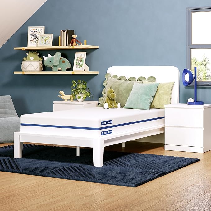Nectar Kids Twin Mattress 8” - 2-Sided Design for Growing Children - Machine Washable Cooling Cover - Pressure Relieving Memory Foam - Fiberglass Free - 365 Night Trial