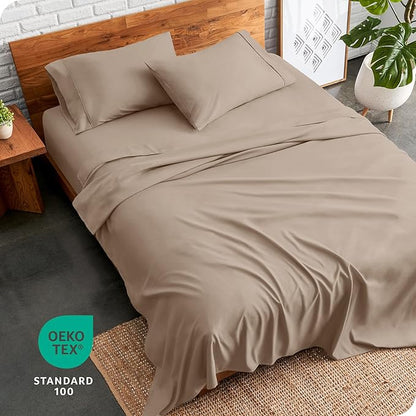 Bare Home Twin Sheet Set - 1800 Ultra-Soft Microfiber Twin Bed Sheets - Double Brushed - Deep Pockets - Easy Fit - Extra Soft - 3 Piece Set - Bedding Sheets & Pillowcases (Twin, Pebble)