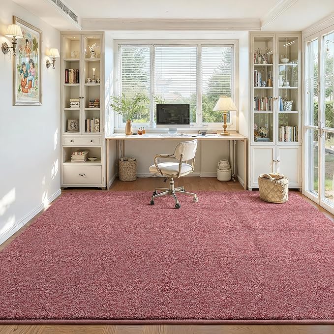 DweIke Rugs for Bedroom Living Room, 7x10 ft Red Area Rug, Washable Memory Foam Indoor Carpet, Modern Non-Slip Ultra Soft Carpets for Kids Boys Girls Adults Nursery Dorm Home Decor