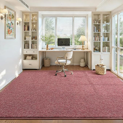 DweIke Rugs for Bedroom Living Room, 7x10 ft Red Area Rug, Washable Memory Foam Indoor Carpet, Modern Non-Slip Ultra Soft Carpets for Kids Boys Girls Adults Nursery Dorm Home Decor