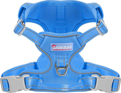 BARKBAY Dog Harness No Pull Mesh for Small Dogs - Adjustable, Reflective, Comfortable, No Choke, Heavy-Duty - Perfect for Outdoor Training, Walking, and Hiking - Strong & Durable - S & Blue Mesh