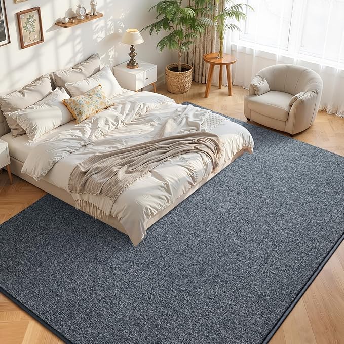 DweIke Rugs for Bedroom Living Room, 4x6 ft Blue Grey Area Rug, Washable Memory Foam Indoor Carpet, Modern Non-Slip Ultra Soft Carpets for Kids Boys Girls Adults Nursery Dorm Home Decor