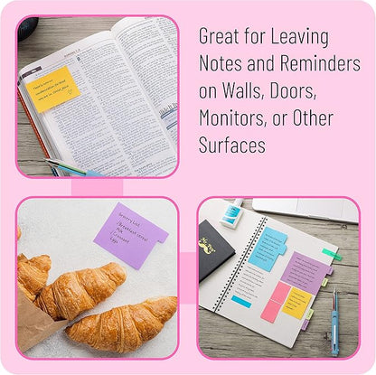 Mr. Pen- Sticky Note Set, 2 Sets, 820 pcs, Vibrant Colors, Sticky Notes Tabs, Divider Sticky Notes, Office Supplies, Stocky Notes for Bible Journaling