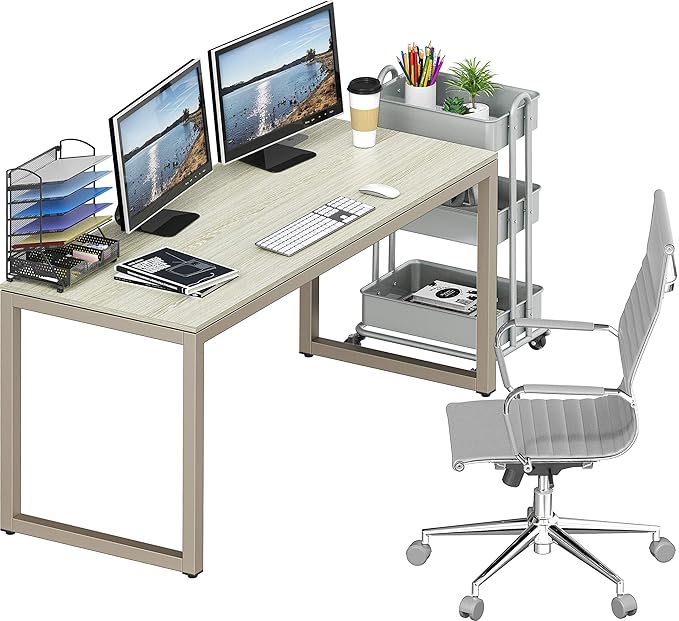SHW 55-Inch Commercial-Grade Office Computer Desk, Maple