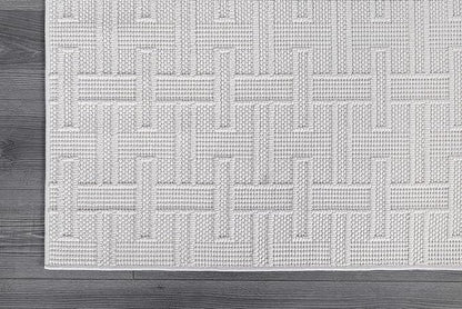 Micro Loop Indoor Rug White 9x12 Boho Geometric Neutral Area Rugs for Living Room Soft Luxury Modern Low and High Pile Durable Stain Resistant Non-Shedding Indoor Area Carpet 9 x 12