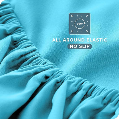 Bare Home Twin XL Sheet Set - College Dorm Size - Luxury 1800 Ultra-Soft Microfiber Twin Extra Long Bed Sheets - Deep Pockets - Easy Fit - Extra Soft - 3 Piece Set - Bed Sheets (Twin XL, Aqua)