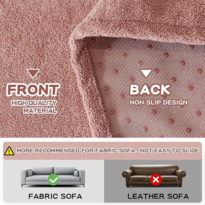 MYSKY HOME Pink Sofa Cover, Couch Covers for Pet Couch Cover Reclining Couch Covers Loveseat Covers for 3 Cushion Couch, Non Slip Thick Durable Sofa Covers for Furniture, 91" x 118"