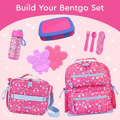 Bentgo Kids Bento-Style 5-Compartment Leak-Proof Lunch Box - Ideal Portion Sizes for Ages 3 to 7 - Durable, Drop-Proof, Dishwasher Safe, PFAS & BPA-Free & Made with Food-Safe Materials (Fuchsia)