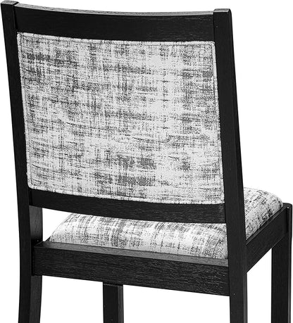 X02X2-2C6-30 4-pc Dining Room Table Set a Rectangular Kitchen Table and a wooden Bench and 2 Wire Brushed Black Polyester Stackable Chair, 39x120 Inch, Wire Brushed Black