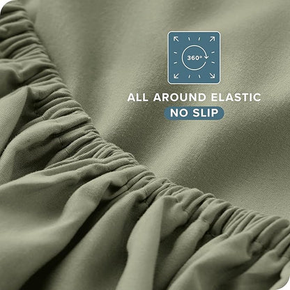 Bare Home Twin Sheet Set - 1800 Ultra-Soft Microfiber Twin Bed Sheets - Double Brushed - Deep Pockets - Easy Fit - Extra Soft - 3 Piece Set - Bedding Sheets & Pillowcases (Twin, Sage)
