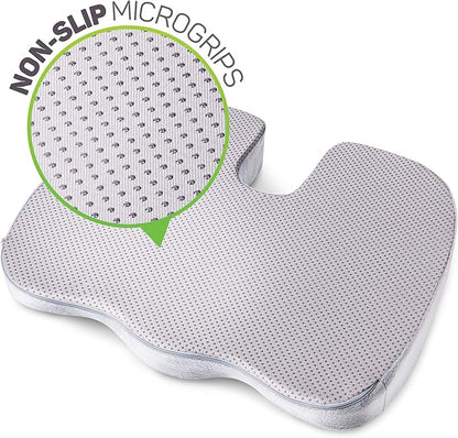 Seat Cushion for Desk Chair - Back Pain, Tailbone Relief, Coccyx, Butt, Hip Support - Ergonomic Office Chair Sciatica Car Pillow