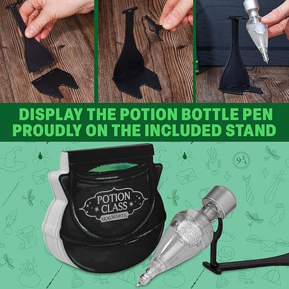 Harry Potter Potion Pen Set with Glow in The Dark Ink & Cauldron Notebook, Cool Stationery Kit & Supplies, Hogwarts Gift Sets, Gifts for Kids, Adults (Black Cauldron)