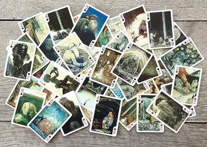 Scandinavian Troll Kingdom Playing Cards (Poker Deck 54 Cards All Different) Scandinavian Trolls Folklore Creatures and Enchanted Forest Scenes from Classic Fairy Tale Illustrations