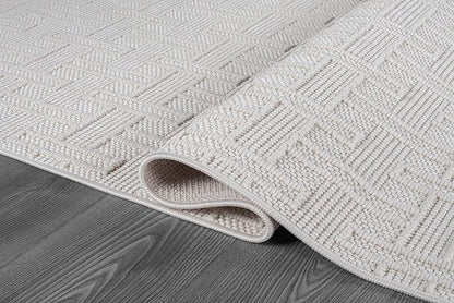 Micro Loop Indoor Rug White 9x12 Boho Geometric Neutral Area Rugs for Living Room Soft Luxury Modern Low and High Pile Durable Stain Resistant Non-Shedding Indoor Area Carpet 9 x 12