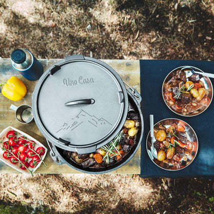 Uno Casa 6Qt Cast Iron Open Fire Cookware | Pre-Seasoned