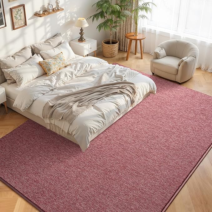 DweIke Rugs for Bedroom Living Room, 4x6 ft Red Area Rug, Washable Memory Foam Indoor Carpet, Modern Non-Slip Ultra Soft Carpets for Kids Boys Girls Adults Nursery Dorm Home Decor