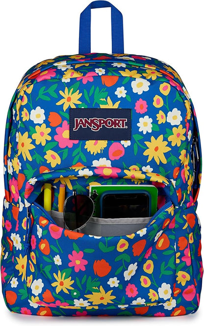 JanSport SuperBreak One Backpack - Durable, Lightweight Bag with 1 Main Compartment, Front Utility Pocket with Built-in Organizer, Premium Backpack, Flower Market