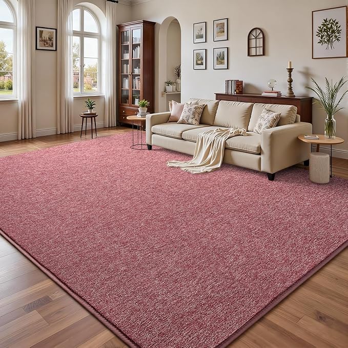 DweIke Rugs for Bedroom Living Room, 7x10 ft Red Area Rug, Washable Memory Foam Indoor Carpet, Modern Non-Slip Ultra Soft Carpets for Kids Boys Girls Adults Nursery Dorm Home Decor