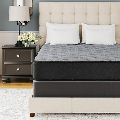 Signature Design by Ashley King Size Comfort Plus 10 Inch Hybrid Mattress with Lumbar Support Gel Memory Foam, Fiberglass Free, Mattress In A Box