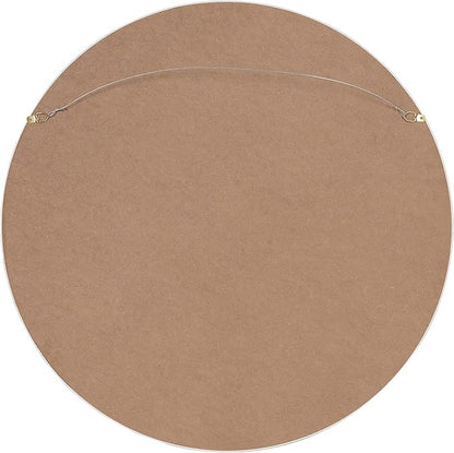 Kate and Laurel Travis Round Wood Wall Mirror, 25.6" Diameter, White, Modern Wall Décor Accent