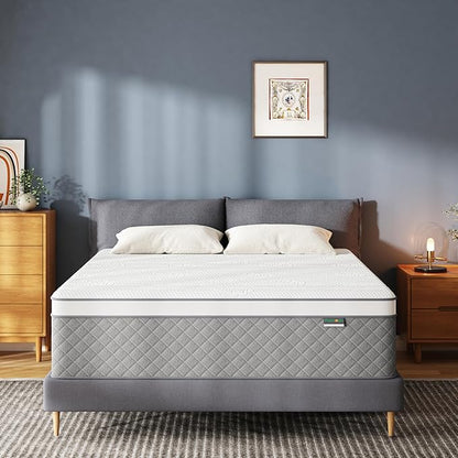 14 Inch Full Mattress, Cooling-Gel Memory Foam and Pocket Spring Hybrid Mattress, Full Bed Mattress in a Box, CertiPUR-US Certified, Medium Firm