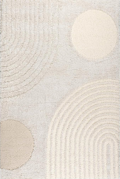 nuLOOM Gloria Abstract Shag Area Rug, 12x15, Beige