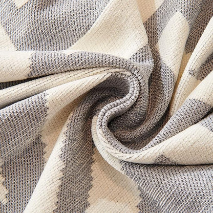 VM VOUGEMARKET Sectional Couch Cover for 3 Cushion Geometric Pattern Chenille Sofa Cover Dog Cat Proof Universal Sofa Slipcover L Shaped Sofa Furniture Protector with Tassels-71 x 134,Gray