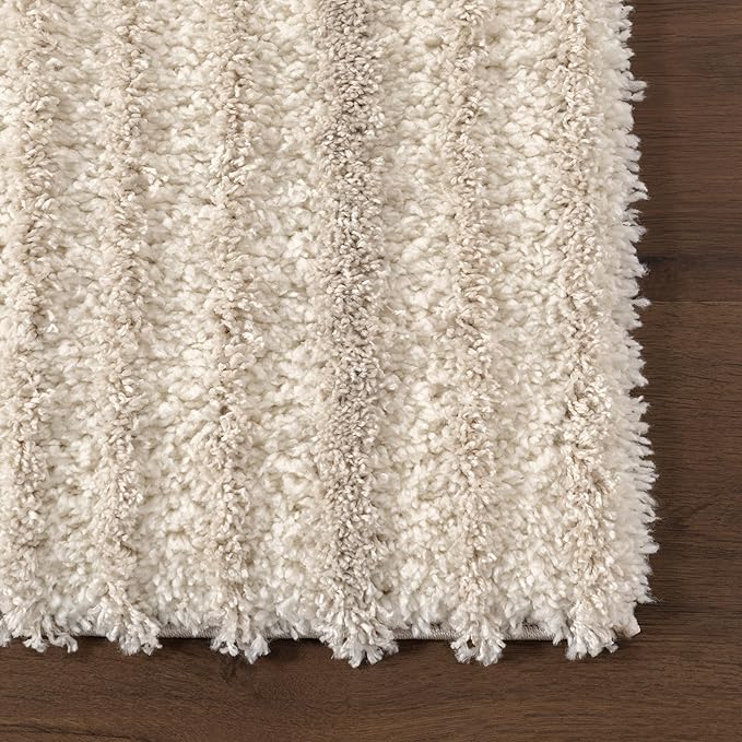 nuLOOM Gloria Abstract Shag Area Rug, 4x6, Light Brown