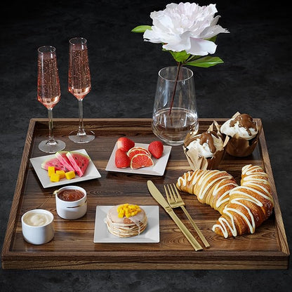 Exquisite Mini Disposable Appetizer Plates - 100 Pack 4.5 In. x 4.5 In. White Plastic Dessert Plates - Elegant Design for Weddings, Birthdays, and Formal Parties - Stackable and Convenient - BPA Free