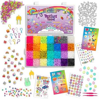 Rainbow Loom: Treasure Trove - DIY Rubber Band Bracelet Craft Kit with Case - 11,000 Loom Bands & Accessories, Design & Create, Ages 7+ Amazon Exclusive