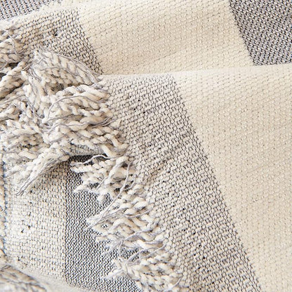 STACYPIK Durable Chenille Gray Beige Sofa Cover Boho Triangle Slipcover Furniture Protector Washable Armchair Couch Cover for 2 Cushion Couch Non-Slip Jacquard Sofa Protector Pet Friendly-71X90IN