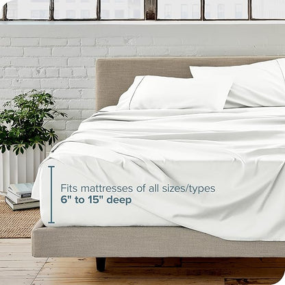 Bare Home Split Head Flex King Sheet Set - 1800 Ultra-Soft Microfiber Bed Sheets - Double Brushed - Deep Pockets - Easy Fit - 4 Piece Set - FlexTop King Bedding (Split Head Flex King, Cream)