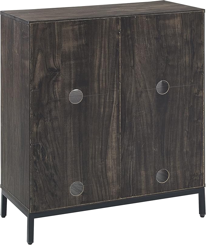 Crosley Furniture Jacobsen Storage Cube Bookcase and Record Player Stand with Vinyl Records Holder, Brown Ash