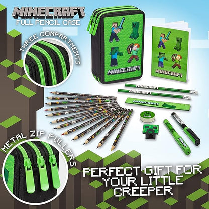 Minecraft Kids Pencil Case Stationery Pens Colored Pencils Notebook School Supplies Gamer Gifts for Boys