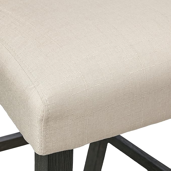 Roundhill Furniture Hendley Solid Wood Tufted Counter Height Stools, Set of 2, Tan