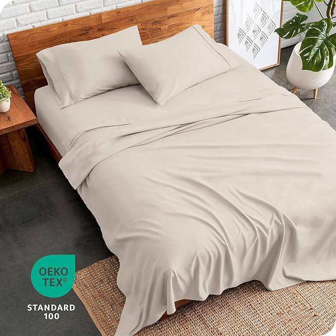 Bare Home Twin Sheet Set - 1800 Ultra-Soft Microfiber Bed Sheets - Double Brushed - Deep Pockets - Easy Fit - Extra Soft - 3 Piece Set - Bedding Sheets & Pillowcases (Twin, Wheat)
