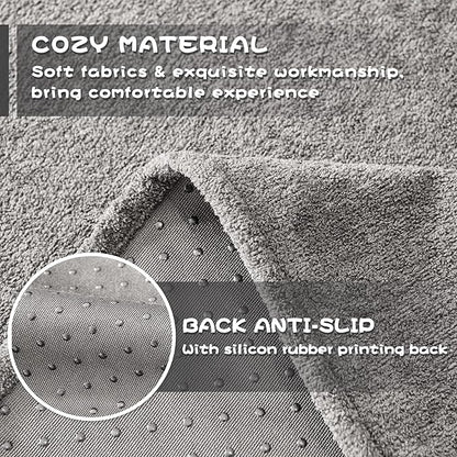 MYSKY HOME Couch Cover Sofa Cover for 3 Cushion Couch, Dog Couch Covers for Sectional Sofa Covers, Non Slip Furniture Protector Sofa Covers Washable Sofa Towel for Pet Cat Dog, 91" x 134", Grey