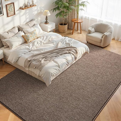 DweIke Rugs for Bedroom Living Room, 4x6 ft Brown Area Rug, Washable Memory Foam Indoor Carpet, Modern Non-Slip Ultra Soft Carpets for Kids Boys Girls Adults Nursery Dorm Home Decor