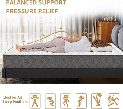 Mattress Double Mattress, 10 Inch Hybrid Memory Foam Firm Full Size Mattres with Hybrid Full Bed Matress in a Box Pressure Relief & Supportive Full Size Mattresses