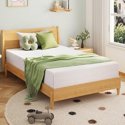 Full Size Memory Foam Mattress, 8 Inch Bed Mattress in A Box with Cooling Green Tea Gel, Pressure Relief with Medium Firm Support, CertiPUR-US Certified, 75''L x 54''W, ‎37.3 pounds White