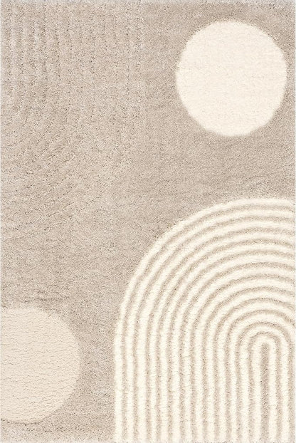 nuLOOM Gloria Abstract Shag Area Rug, 4x6, Light Brown