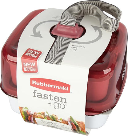 Rubbermaid Fasten + Go Sandwich Kit, Marsala, 4-Piece Set