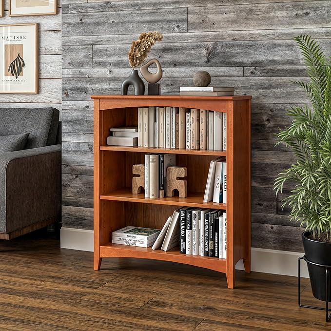 Shaker Style Bookcase - 36"H - Cherry Finish