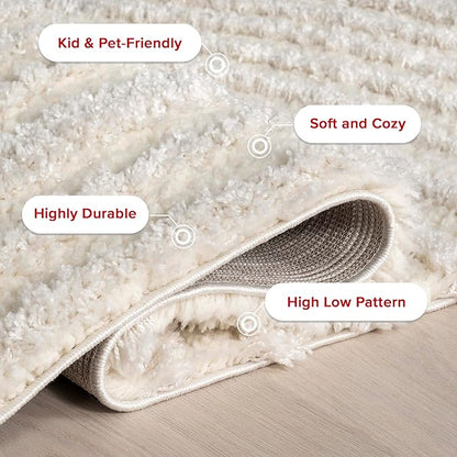 nuLOOM Gloria Abstract Shag Area Rug, 12x15, Beige
