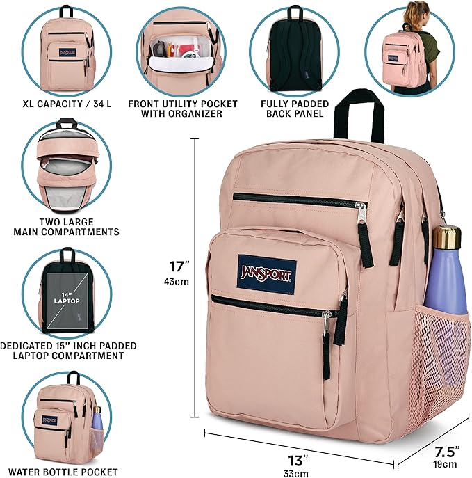 JanSport Laptop Backpack - Computer Bag with 2 Compartments, Ergonomic Shoulder Straps, 15” Laptop Sleeve, Haul Handle - Bad Bows