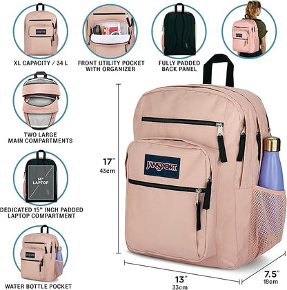 JanSport Laptop Backpack - Computer Bag with 2 Compartments, Ergonomic Shoulder Straps, 15” Laptop Sleeve, Haul Handle - Bad Bows