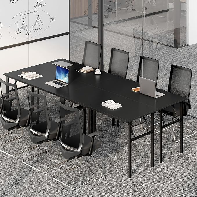 Need Home Office Desk - 60 Inches Large Computer Desk Sturdy Black Table Foldable Desk Gaming Computer Table No Assembly Required AC5CB 60 inch