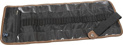 Speedball Art Products 354360 Canvas Pencil Case Roll-Up, Denim W/Brown Trim, Holds up to 36 Pencils