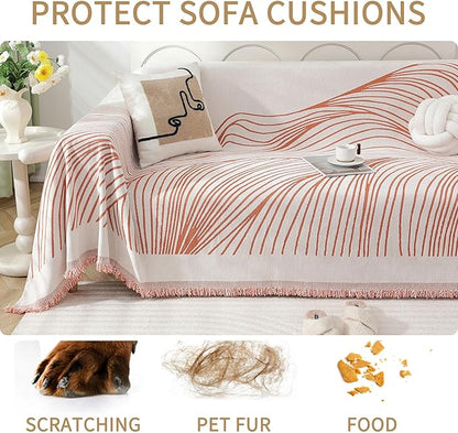 Non Slip Sofa Covers Couch Covers for 3 Cushion Couch Sofa Pet Friendly Washable Couch Covers for Sofa, Soft Thick Sectional Couch Covers L Shape Furniture Protector for Kids, Dogs 91" X134"